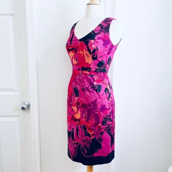 Elie Tahari SZ 4  Beautiful floral print Sheath style Cocktail Party dress - Picture 3 of 10